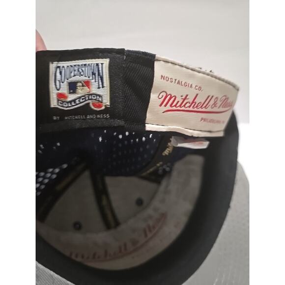 New York Yankees Logo Mitchell & Ness MLB Blue Cooperstown Fitted Hat Size 8 - Picture 9 of 11